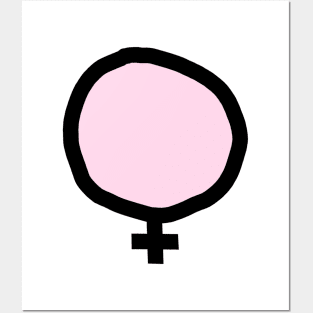 Female Gender Symbol Pink Fill Posters and Art